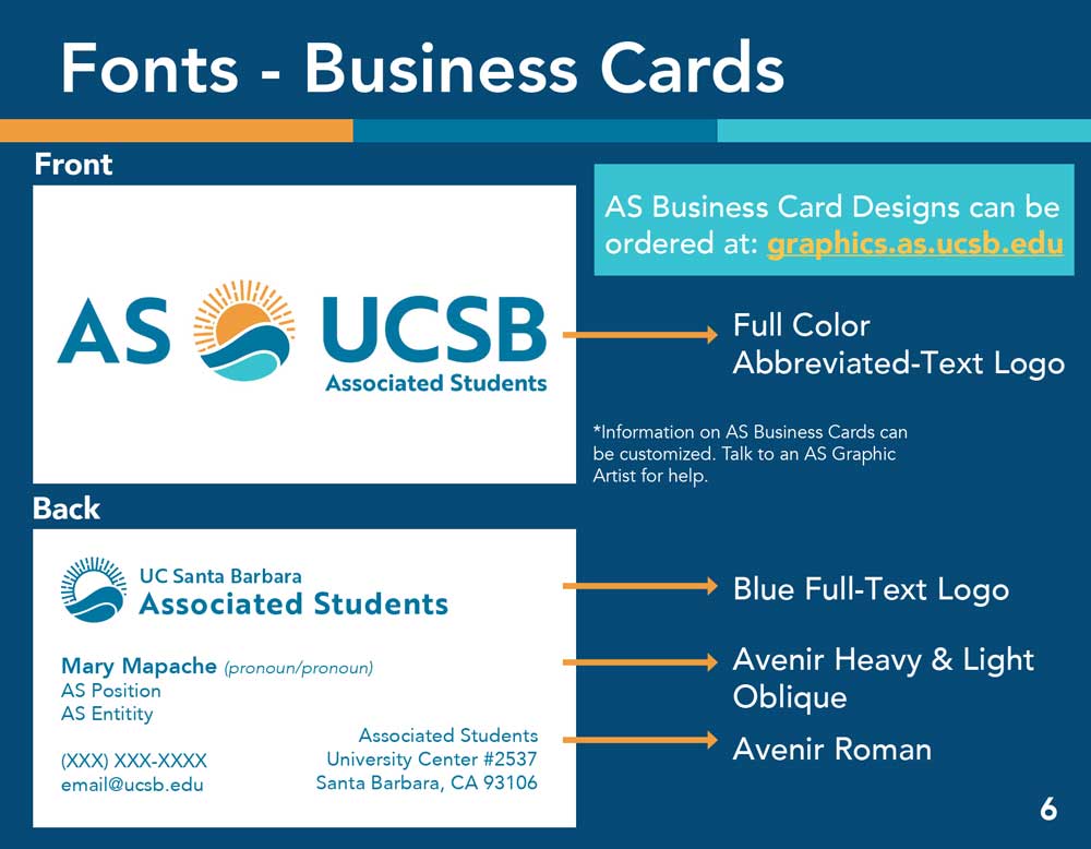 business card example